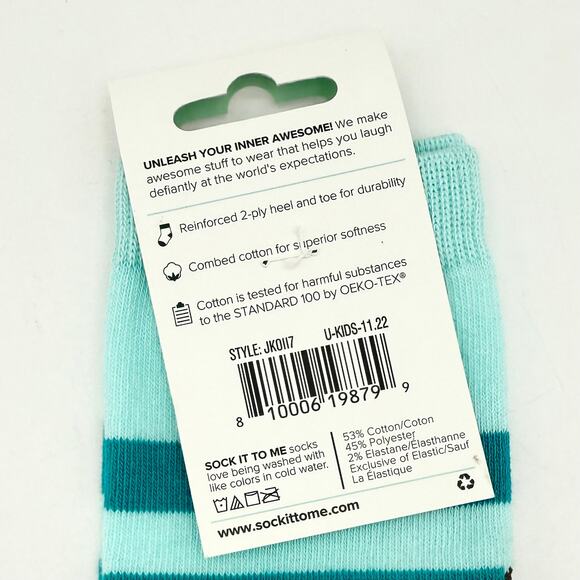 Kids Sock It To Me Junior Crew Socks - “My Otter Foot” - Size 1-5 (Age 7–10) - Picture 7 of 7